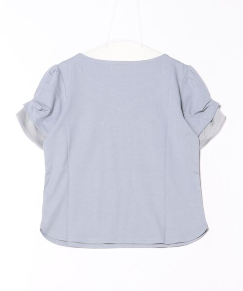 12Twelve Agenda(トゥエルブ アジェンダ)の「ハートネック異素材タックスリーブカットソープルオーバー(Tシャツ/カットソー・レディース・オフホワイト/ブラック/サックスブルー・M)」の4枚目の写真