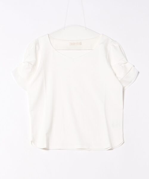 12Twelve Agenda(トゥエルブ アジェンダ)の「ハートネック異素材タックスリーブカットソープルオーバー(Tシャツ/カットソー・レディース・オフホワイト/ブラック/サックスブルー・M)」の15枚目の写真