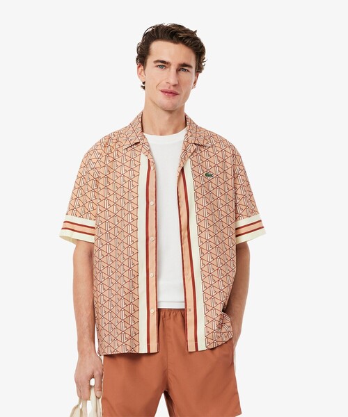 モノグラムオープンカラーシャツ（シャツ/ブラウス）｜LACOSTE