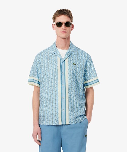 【LACOSTE】ラコステ モノグラムオープンカラーシャツ 人気 セール】モノグラムオープンカラーシャツ(シャツ/ブラウス