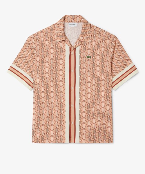 国内直営【LACOSTE】モノグラム オープンカラーシャツ 半袖 モノグラムオープンカラーシャツ（シャツ/ブラウス）｜LACOSTE