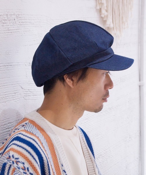 Ruben(ルーベン)の「デニムキャスケット(キャスケット・レディース・ブラック/ネイビー/ストライプ・XL/M)」の1枚目の写真