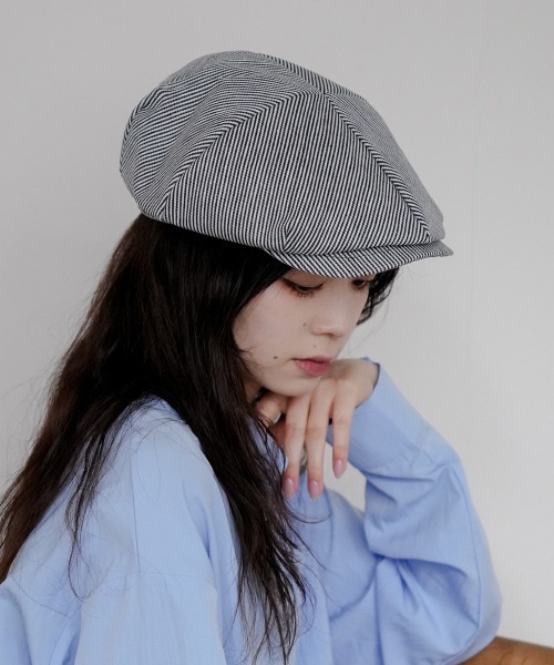 Ruben(ルーベン)の「デニムキャスケット(キャスケット・レディース・ブラック/ネイビー/ストライプ・XL/M)」の3枚目の写真