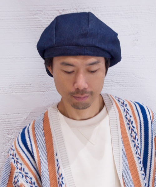 Ruben(ルーベン)の「デニムキャスケット(キャスケット・レディース・ブラック/ネイビー/ストライプ・XL/M)」の4枚目の写真