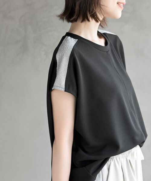 rps(アールピーエス)の「ショルダーラメカットジョーゼットプルオーバー(Tシャツ/カットソー・レディース・チャコールグレー/オフホワイト/ブラック・フリー)」の17枚目の写真