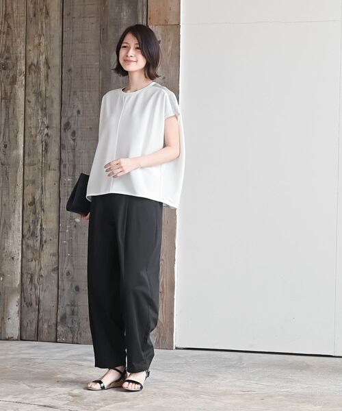 tシャツ 「WEB限定」カットジョーゼット肩ラメプルオーバー「手洗い可能」 レディース WEB限定】カットジョーゼット肩ラメプルオーバー≪手洗い可能