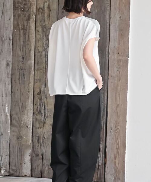 ショルダーラメカットジョーゼットプルオーバー（Tシャツ