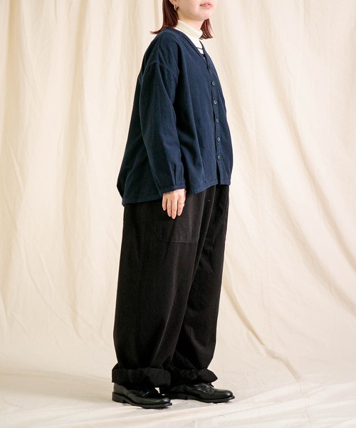 Brocante（ブロカント）の「[Brocante / ブロカント] 20sフランネル カルディガンシャツ（シャツ/ブラウス・レディース・ダークグリーン/チャコールグレー/アイボリー/ネイビー・2）」の7枚目の写真