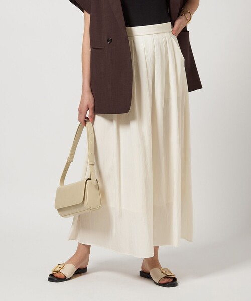 green label relaxing（グリーンレーベルリラクシング）の「フレア スカート ホワイト -撥水-（スカート・レディース・ホワイト・36/38）」の3枚目の写真