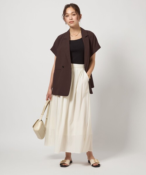 green label relaxing（グリーンレーベルリラクシング）の「フレア スカート ホワイト -撥水-（スカート・レディース・ホワイト・36/38）」の4枚目の写真