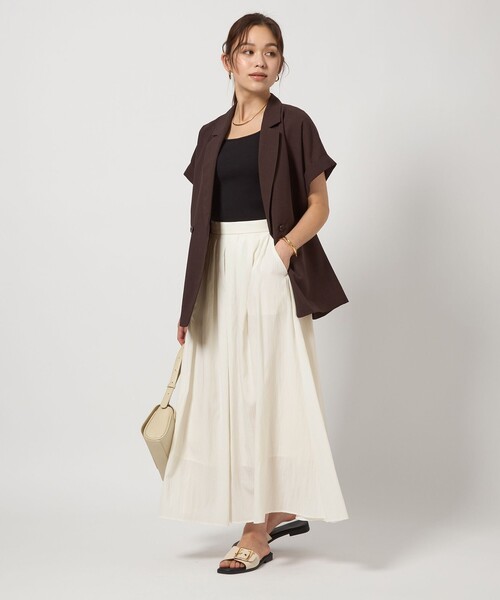 green label relaxing（グリーンレーベルリラクシング）の「フレア スカート ホワイト -撥水-（スカート・レディース・ホワイト・36/38）」の5枚目の写真