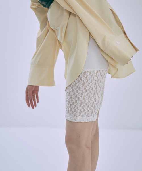 EN NEUME（エンノイム）の「Lace Biker Leggings（その他パンツ・レディース・アイボリー/ブラック・FREE）」の4枚目の写真