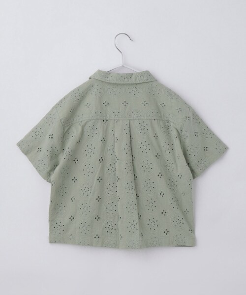 THE SHOP TK （ザ ショップ ティーケー ）の「【120-150】刺繍オープンカラーシャツSS（シャツ/ブラウス・キッズ・グリーン系/オフホワイト/チャコールグレー/ブラック・12/13/14/15 ）」の12枚目の写真