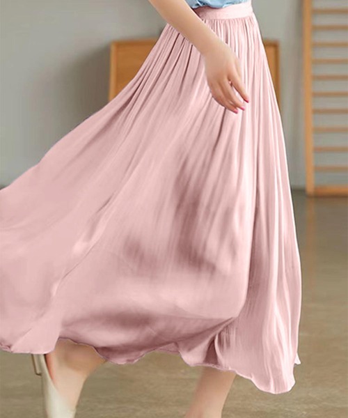 aimoha（アイモハ）の「シアープリーツスカート（スカート・レディース・ホワイト/ブラック/ベージュ/ピンク・FREE）」の4枚目の写真