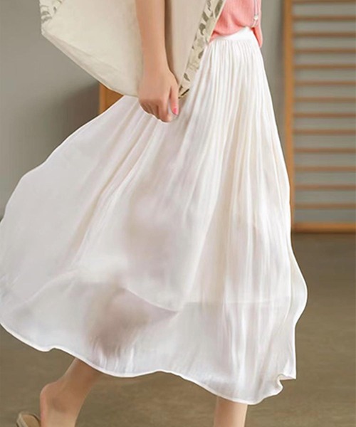 aimoha（アイモハ）の「シアープリーツスカート（スカート・レディース・ホワイト/ブラック/ベージュ/ピンク・FREE）」の6枚目の写真