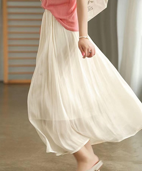 aimoha（アイモハ）の「シアープリーツスカート（スカート・レディース・ホワイト/ブラック/ベージュ/ピンク・FREE）」の12枚目の写真