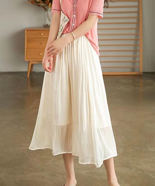 aimoha（アイモハ）の「シアープリーツスカート（スカート・レディース・ホワイト/ブラック/ベージュ/ピンク・FREE）」の13枚目の写真