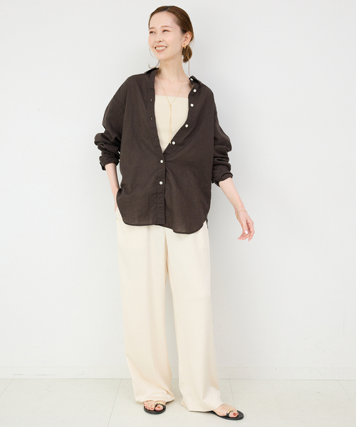 SLOBE IENA(スローブイエナ)の「《追加》カップ付きフライスキャミソール(その他アンダーウェア/インナー・レディース・ブラック/アイボリー/チャコールグレー・FREE)」の12枚目の写真
