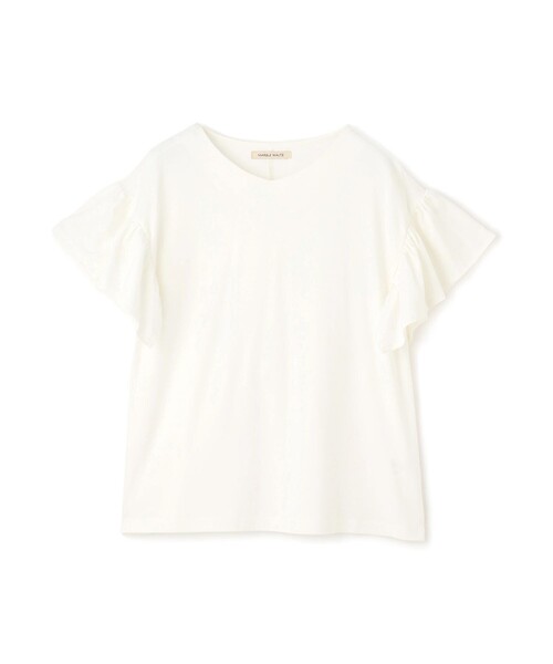 Jayro(ジャイロ)の「ポンチ袖フリルプルオーバー(Tシャツ/カットソー・レディース・ブラウン系その他2/ブルー/ブラック/ホワイト系その他・M)」の2枚目の写真