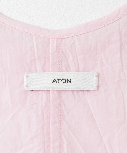 ATON（エイトン）の「ATON　CATCH WASHER COTTON TANK（タンクトップ・レディース・ベージュ/ピンク/ブラック・1）」の12枚目の写真