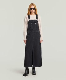 Skater Maxi Dungaree Dress/マキシ丈ダンガリージャンパースカート/ジャンパードレス