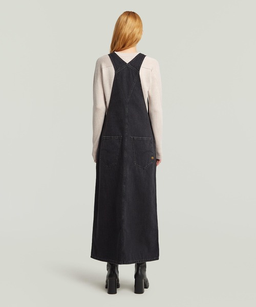 G-STAR（ジースター）の「Skater Maxi Dungaree Dress/マキシ丈ダンガリージャンパースカート/ジャンパードレス（ワンピース・レディース・ブラック系その他・MEDIUM/X-SMALL/SMALL）」の2枚目の写真