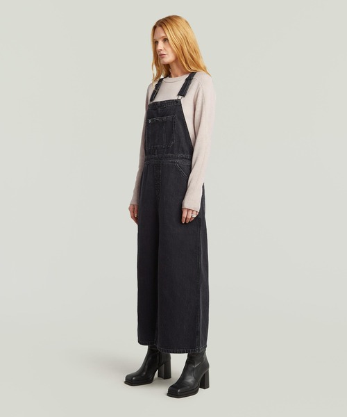 G-STAR（ジースター）の「Skater Maxi Dungaree Dress/マキシ丈ダンガリージャンパースカート/ジャンパードレス（ワンピース・レディース・ブラック系その他・MEDIUM/X-SMALL/SMALL）」の4枚目の写真