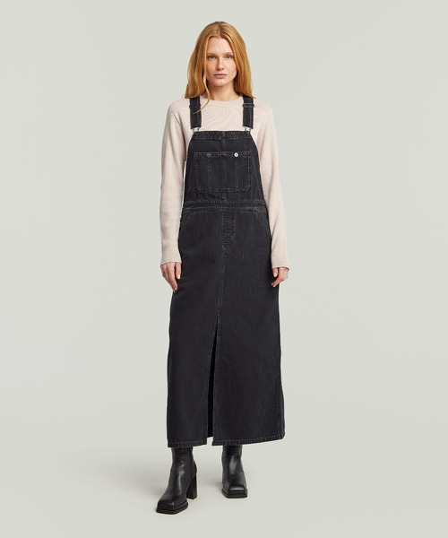 G-STAR（ジースター）の「Skater Maxi Dungaree Dress/マキシ丈ダンガリージャンパースカート/ジャンパードレス（ワンピース・レディース・ブラック系その他・MEDIUM/X-SMALL/SMALL）」の3枚目の写真