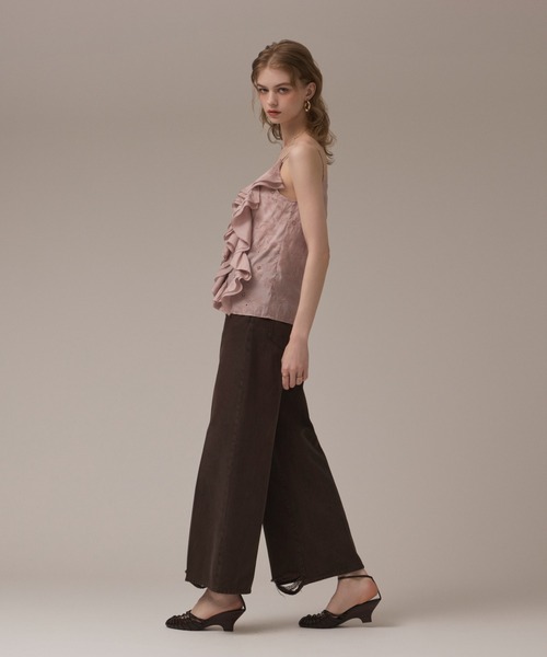 GRACE CONTINENTAL（グレースコンチネンタル）の「エンブロイダリーキャミブラウス（キャミソール・レディース・ピンク/ブラック・36）」の3枚目の写真