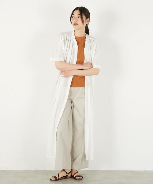 MELROSE claire(メルローズ クレール)の「【シャツギャザーワンピース】(ワンピース・レディース・チャコールグレー/ブルーグリーン/オフホワイト・FREE)」の10枚目の写真