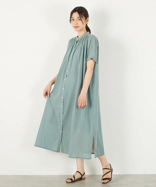 MELROSE claire(メルローズ クレール)の「【シャツギャザーワンピース】(ワンピース・レディース・チャコールグレー/ブルーグリーン/オフホワイト・FREE)」の13枚目の写真