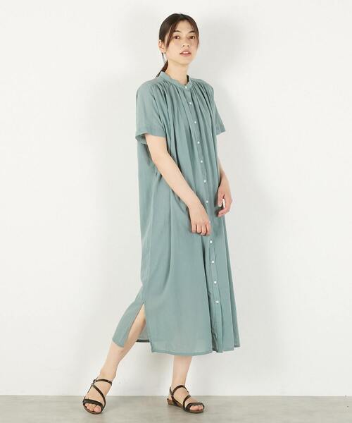 MELROSE claire(メルローズ クレール)の「【シャツギャザーワンピース】(ワンピース・レディース・チャコールグレー/ブルーグリーン/オフホワイト・FREE)」の17枚目の写真