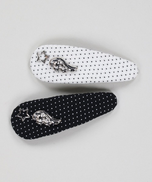 SPINNS（スピンズ）の「パッチンピン/ヘアピン/ドットウイングスター/ウィッシュコア（ヘアピン・レディース・ホワイト/ブラック・ONESIZE）」の8枚目の写真