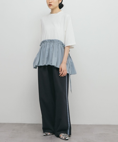 KBF（ケイビーエフ）の「汗ジミ防止ペプラムドッキングTEE（Tシャツ/カットソー・レディース・ホワイト系その他/グレー系その他/オフホワイト・ONE）」の2枚目の写真