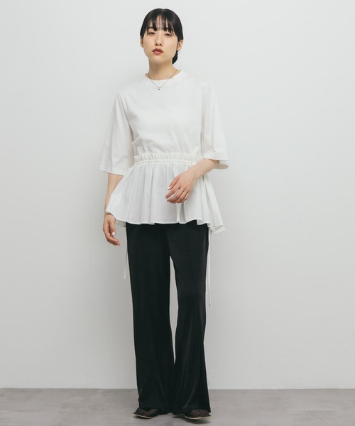 KBF（ケイビーエフ）の「汗ジミ防止ペプラムドッキングTEE（Tシャツ/カットソー・レディース・ホワイト系その他/グレー系その他/オフホワイト・ONE）」の5枚目の写真