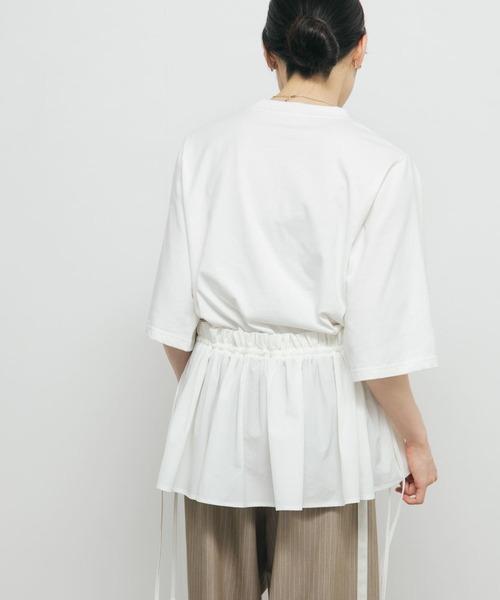 KBF（ケイビーエフ）の「汗ジミ防止ペプラムドッキングTEE（Tシャツ/カットソー・レディース・ホワイト系その他/グレー系その他/オフホワイト・ONE）」の7枚目の写真