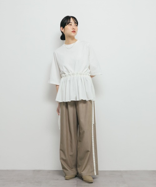 KBF（ケイビーエフ）の「汗ジミ防止ペプラムドッキングTEE（Tシャツ/カットソー・レディース・ホワイト系その他/グレー系その他/オフホワイト・ONE）」の8枚目の写真