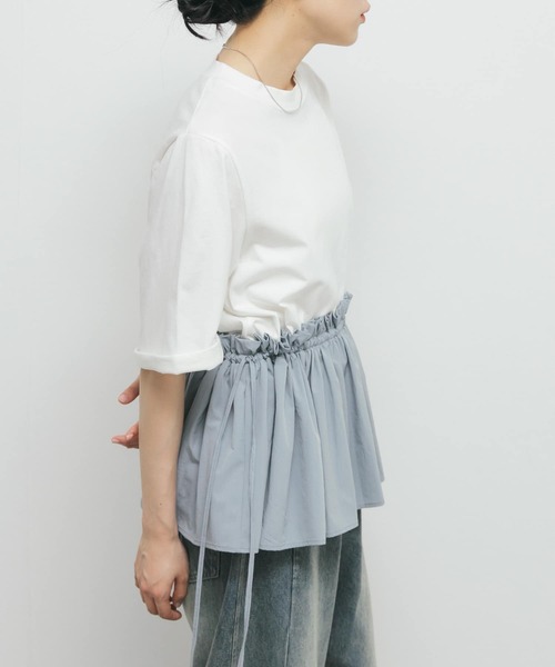 KBF（ケイビーエフ）の「汗ジミ防止ペプラムドッキングTEE（Tシャツ/カットソー・レディース・ホワイト系その他/グレー系その他/オフホワイト・ONE）」の12枚目の写真