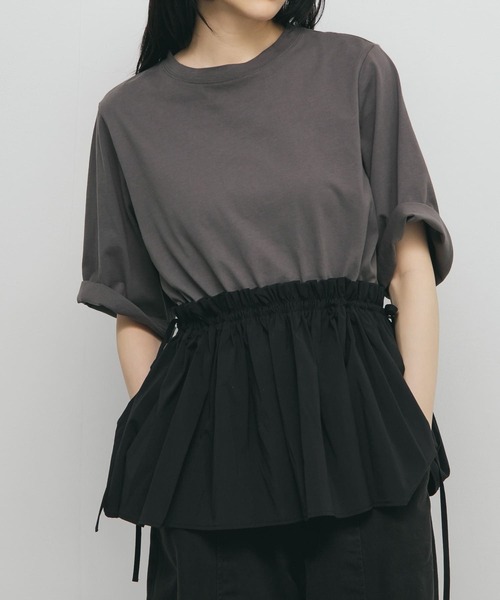 KBF（ケイビーエフ）の「汗ジミ防止ペプラムドッキングTEE（Tシャツ/カットソー・レディース・ホワイト系その他/グレー系その他/オフホワイト・ONE）」の16枚目の写真