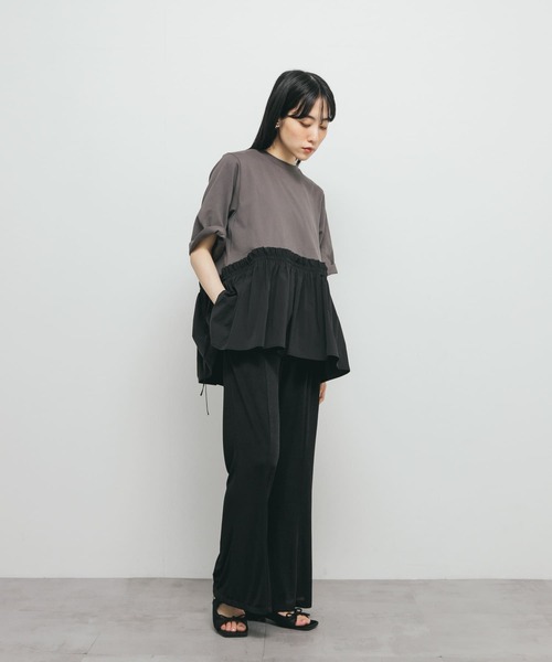 KBF（ケイビーエフ）の「汗ジミ防止ペプラムドッキングTEE（Tシャツ/カットソー・レディース・ホワイト系その他/グレー系その他/オフホワイト・ONE）」の20枚目の写真