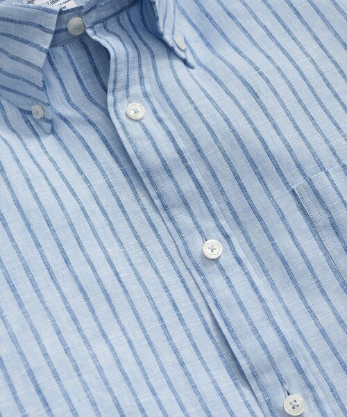 BROOKS BROTHERS（ブルックスブラザーズ）の「アイリッシュリネン　シーズナルパターン　カジュアルシャツ　Regular Fit（シャツ/ブラウス・メンズ・ブルー/ピンク/ホワイト×ブルー・SMALL/MEDIUM/LARGE/X-LARGE/X-SMALL）」の4枚目の写真