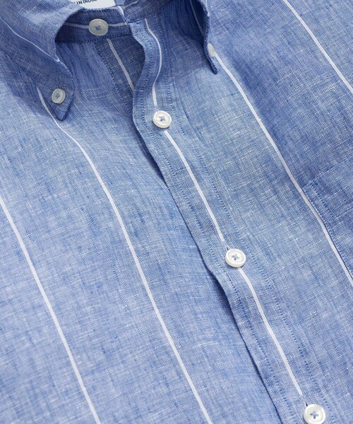 BROOKS BROTHERS（ブルックスブラザーズ）の「アイリッシュリネン　シーズナルパターン　カジュアルシャツ　Regular Fit（シャツ/ブラウス・メンズ・ブルー/ピンク/ホワイト×ブルー・SMALL/MEDIUM/LARGE/X-LARGE/X-SMALL）」の6枚目の写真