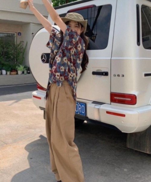 FUNdaysion(ファンデイション)の「総柄半袖シャツ(Tシャツ/カットソー・レディース・ブルー・M)」の6枚目の写真