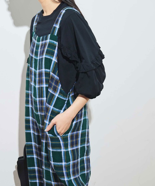 fig Ｌondon（フィグロンドン）の「●Olive salopette（サロペット/オーバーオール・レディース・グリーン・FREE）」の5枚目の写真