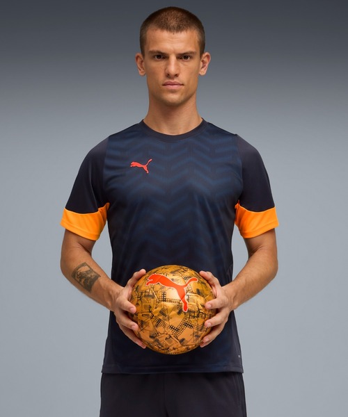 PUMA（プーマ）の「PUMA プーマ メンズ サッカー INDIVIDUALCUP 半袖 シャツ individualCUP Jersey（Tシャツ/カットソー・メンズ・ブラック×ブルー/ブルー系その他2・XX-LARGE/SMALL/MEDIUM/LARGE/X-LARGE）」の2枚目の写真