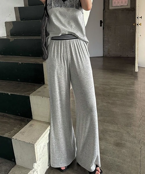 WILLFULLY(ウィルフリー)の「multi jacquard elastic relax PT(その他パンツ・レディース・グレー/ブラウン系その他/ブラック・FREE)」の1枚目の写真