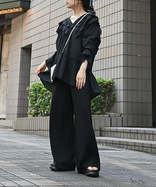 WILLFULLY(ウィルフリー)の「multi jacquard elastic relax PT(その他パンツ・レディース・グレー/ブラウン系その他/ブラック・FREE)」の10枚目の写真
