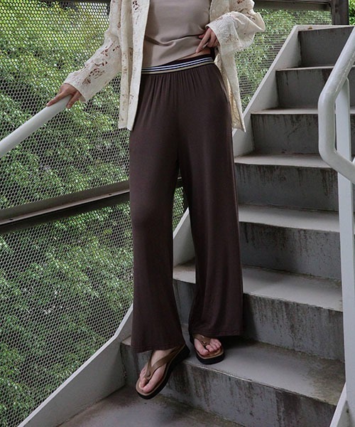 WILLFULLY(ウィルフリー)の「multi jacquard elastic relax PT(その他パンツ・レディース・グレー/ブラウン系その他/ブラック・FREE)」の6枚目の写真
