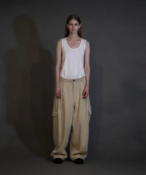 my beautiful landlet（マイビューティフルランドレット）の「【my beautiful landlet】BOILED COTTON WOOL　PANTS（その他パンツ・メンズ・ネイビー/ライトベージュ/ブラック/マスタード・0/2/1）」の2枚目の写真