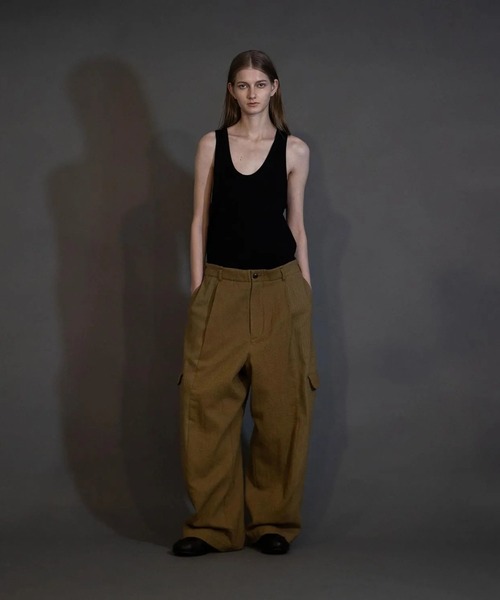 my beautiful landlet（マイビューティフルランドレット）の「【my beautiful landlet】BOILED COTTON WOOL　PANTS（その他パンツ・メンズ・ネイビー/ライトベージュ/ブラック/マスタード・0/2/1）」の4枚目の写真